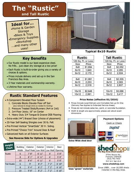 The Shed Shop – Built-to-Order – Many Options Available