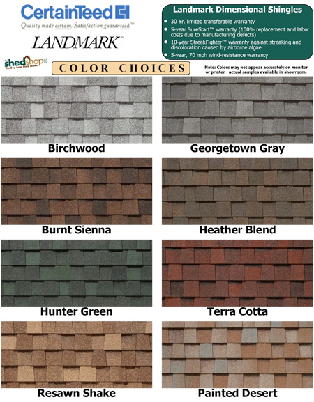 Tuff Shed Color Chart